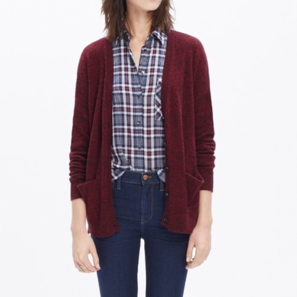 Madewell Sweaters - Madewell Red Texturework Cardigan Sweater